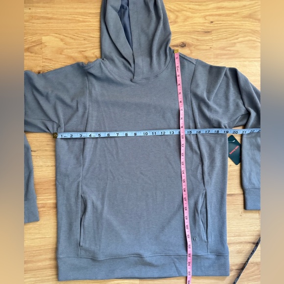 Tommy John Zen waffle knit hooded sweatshirt color, Quiet Shade Size Medium - Picture 4 of 13